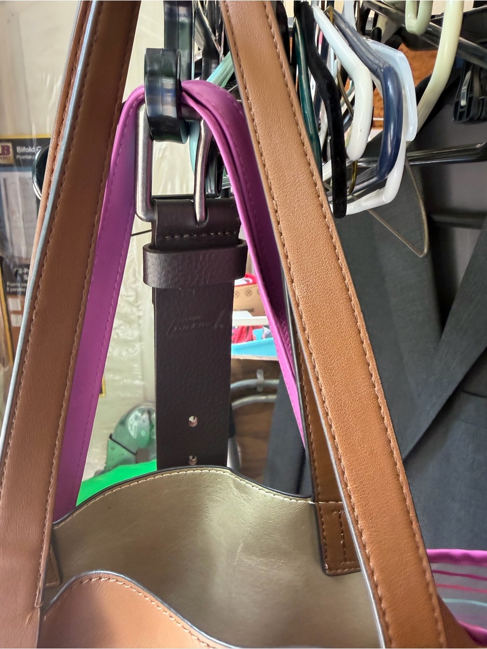Nine West Brown Tote with Silver Logo - Picture 4 of 10